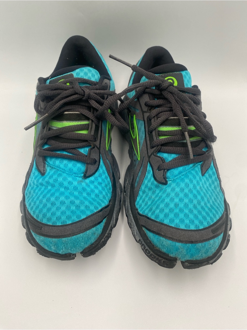 Vintage Brooks PureCadence 1 Scuba Blue Lime Green Running Shoes Size 8